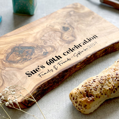 Personalised Natural Wooden Serving Board