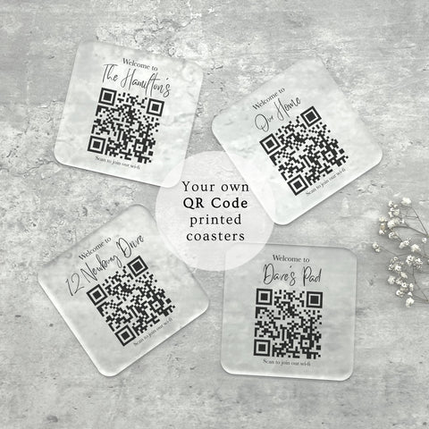 Personalised Branded Logo QR Code Wifi Acrylic Coaster