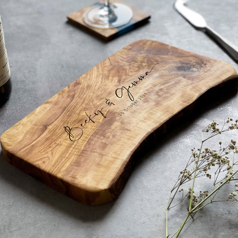 Personalised Olive Wood Chopping Board Gift