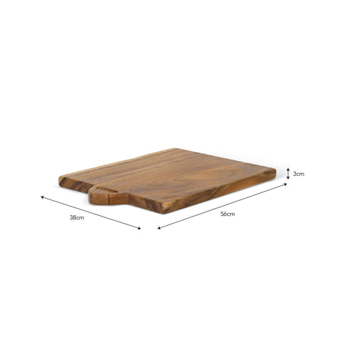Large Natural Teak Chopping Board - GardenTrading