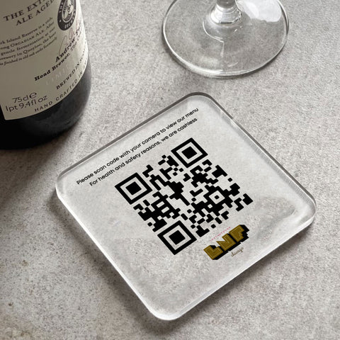 Personalised Branded Logo QR Code Wifi Acrylic Coaster