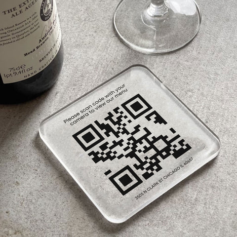 Personalised Branded Logo QR Code Wifi Acrylic Coaster