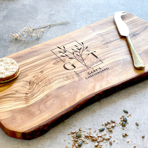 Personalised Live Edge Custom Cheeseboard Gift