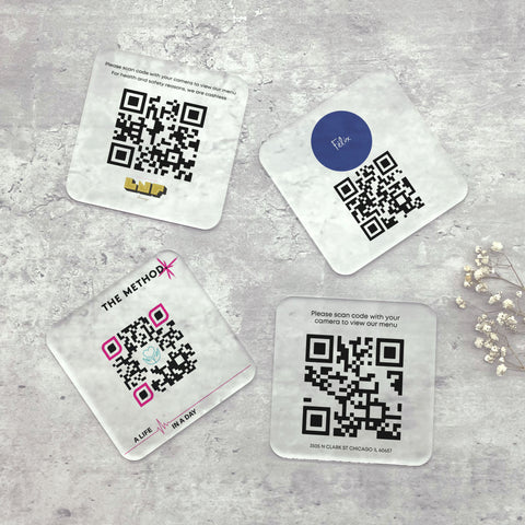 Personalised Branded Logo QR Code Wifi Acrylic Coaster