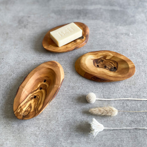 Natural Rustic Olive Wood Soap Dish