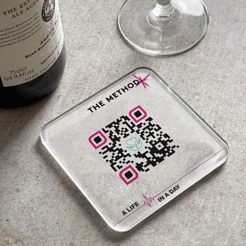 Personalised Branded Logo QR Code Wifi Acrylic Coaster