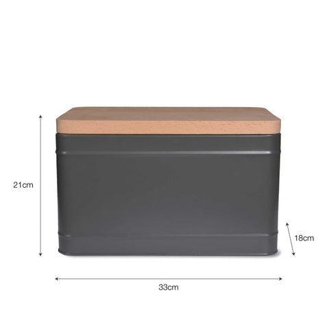 Borough Bread Bin Charcoal - GardenTrading