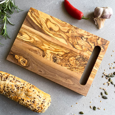 Mediterranean Italian Olive Wood Cheese, Cutting, Serving Board