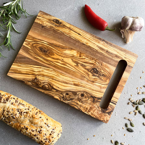 Mediterranean Italian Olive Wood Cheese, Cutting, Serving Board