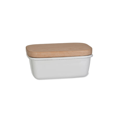 Enamel Butter Dish - Warm White