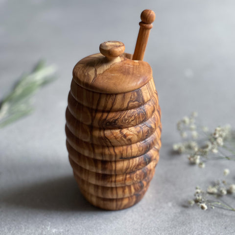 2 Piece Honey Pot and Honey Drizzler Set