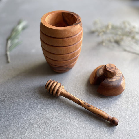 2 Piece Honey Pot and Honey Drizzler Set