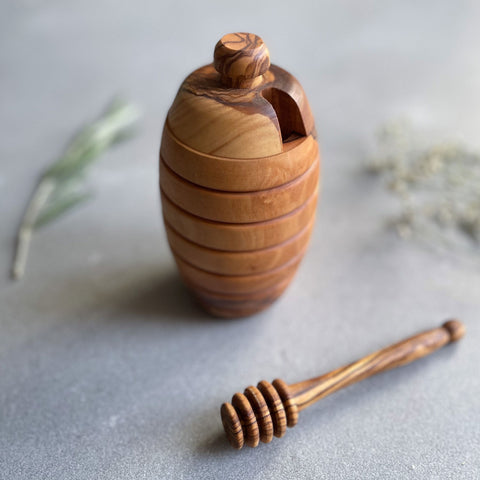 2 Piece Honey Pot and Honey Drizzler Set