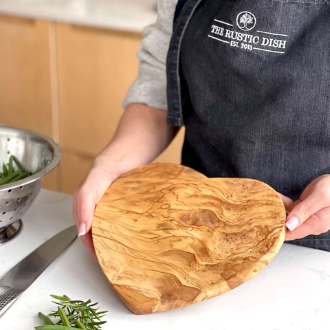 Heart Shaped Olive Wood Cheese Board