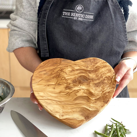 Heart Shaped Olive Wood Cheese Board