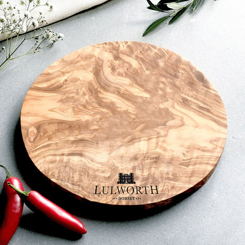 Your Own Logo Engraved Olive Wood Round Chopping/Cheese Board