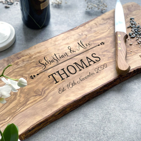 Personalised Rustic Cutting Board Wedding Gift