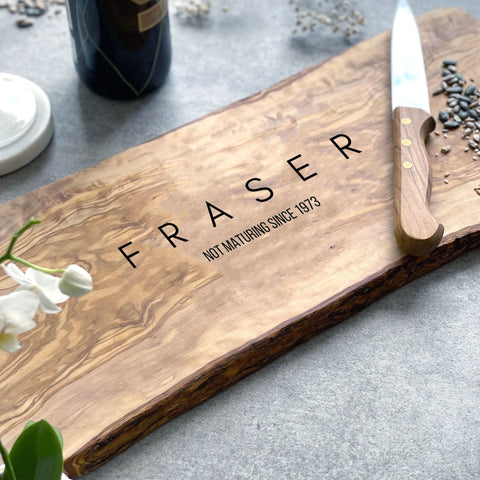 Personalised Natural Edge Custom Cheeseboard Gift