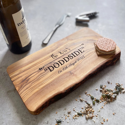 Personalised Rustic Cutting Board Wedding Gift