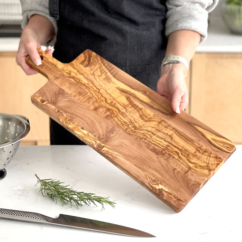 Large Mediterranean Olive Wood Cheese, Serving, Charcuterie Board