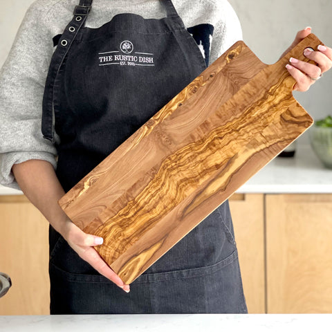 Large Mediterranean Olive Wood Cheese, Serving, Charcuterie Board