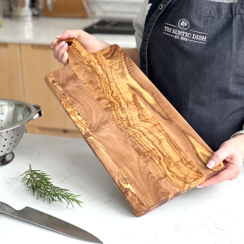 Large Mediterranean Olive Wood Cheese, Serving, Charcuterie Board