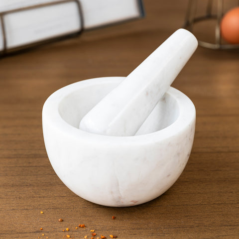 Brompton Pestle and Mortar White - GardenTrading