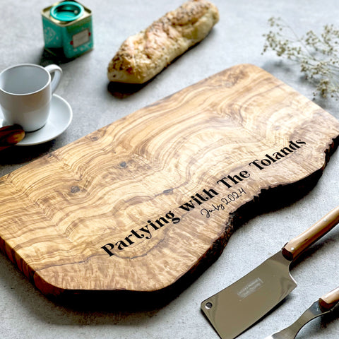 Personalised Natural Wooden Serving Board