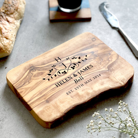 Personalised Olive Cheese board for Couples