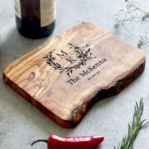 Personalised Olive Cheese Board for Couples