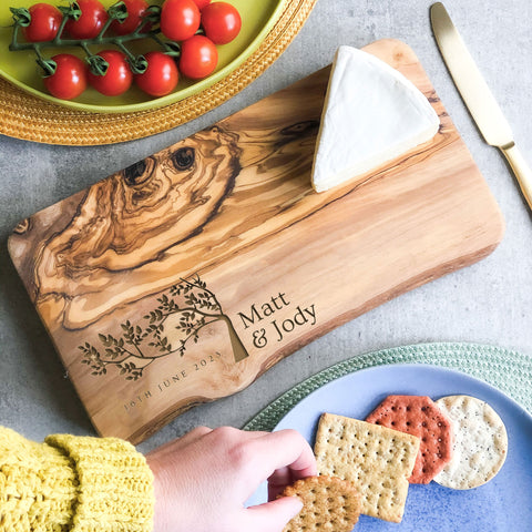 Personalised Rustic Cheeseboard Wedding Gift