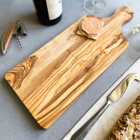 Large Mediterranean Olive Wood Cheese, Serving, Charcuterie Board