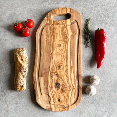Olive Wood Carving Board With Jus Groove - Length 50cm
