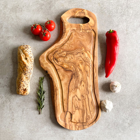 Olive Wood Carving Board With Jus Groove - Length 50cm