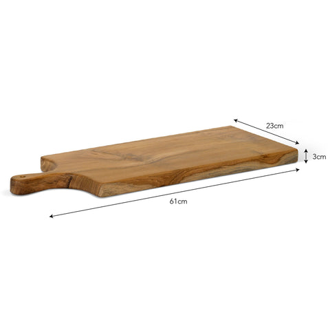 Large Natural Teak Chopping Board - GardenTrading
