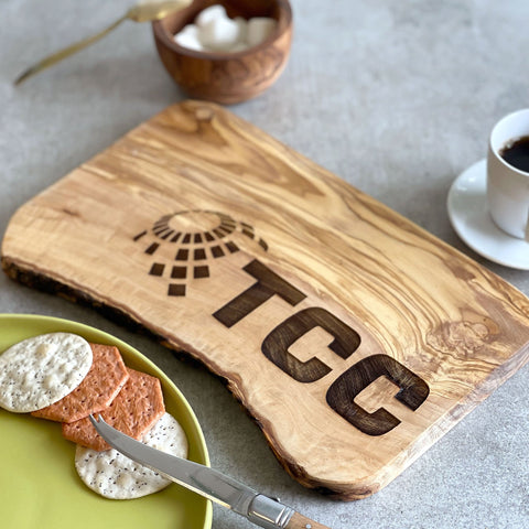Your Own Logo Engraved Olive Wood 30cm x 15cm Chopping/Cheese Board