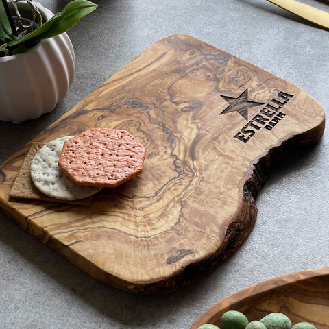 Your Own Logo Engraved Olive Wood 21cm x 15cm Cheeseboard