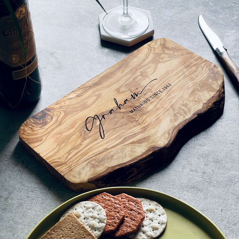 Personalised Olive Wood Chopping Board Gift