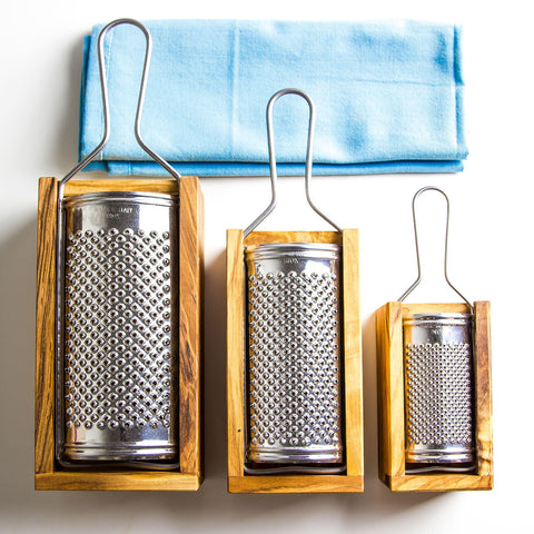 Italian made Cheese Grater With Olive Wood Box