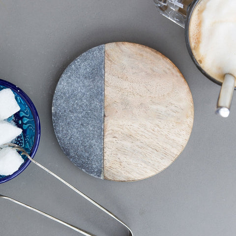 Personalised 'Birthday' White Marble Coffee/Tea Coaster Gift