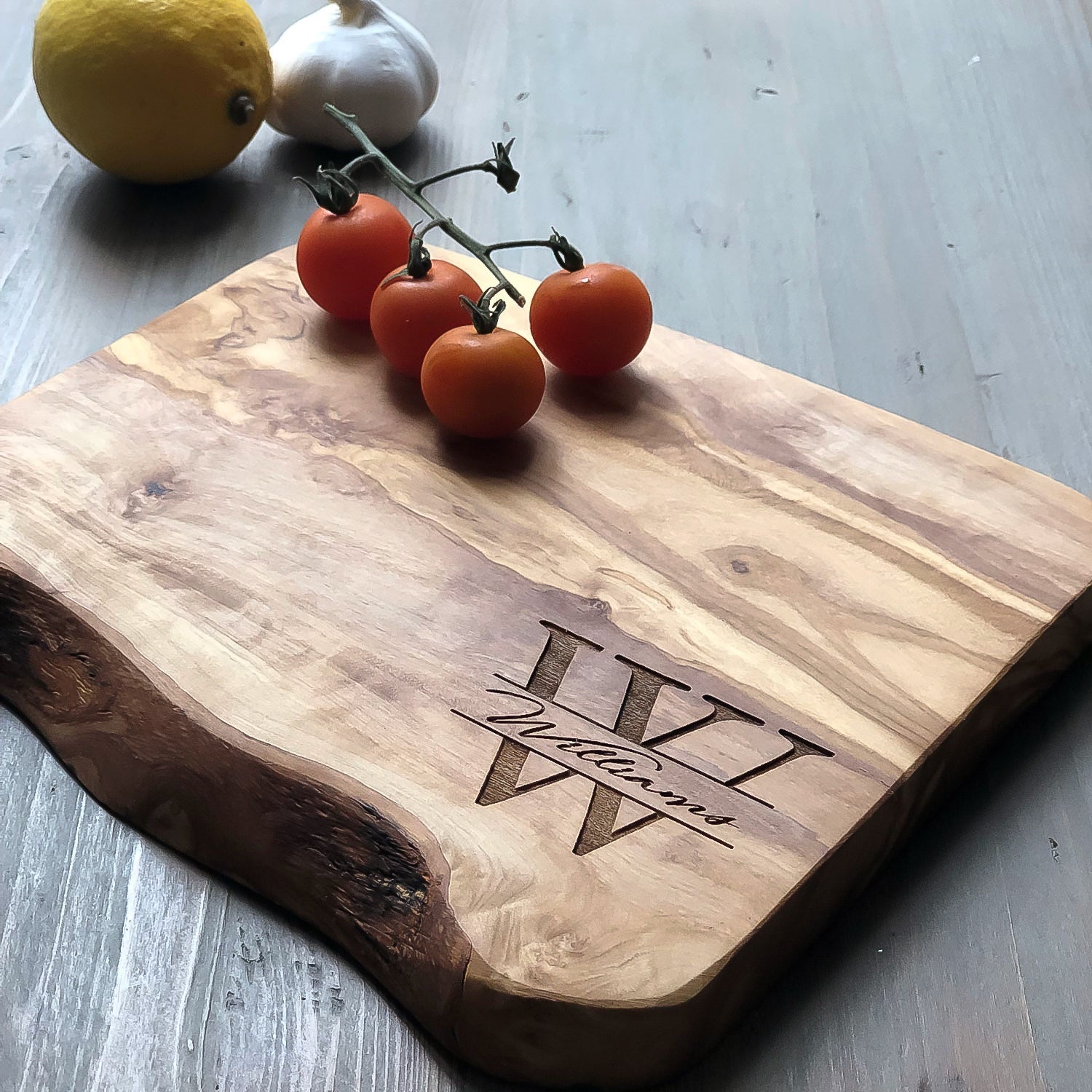 Personalized Monogram Charcuterie Cutting Board and Coasters Gift Set