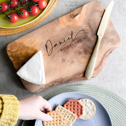 Personalised Olive Wood Chopping Board Gift