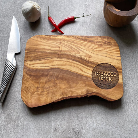 Your Own Logo Engraved Olive Wood 21cm x 15cm Cheeseboard