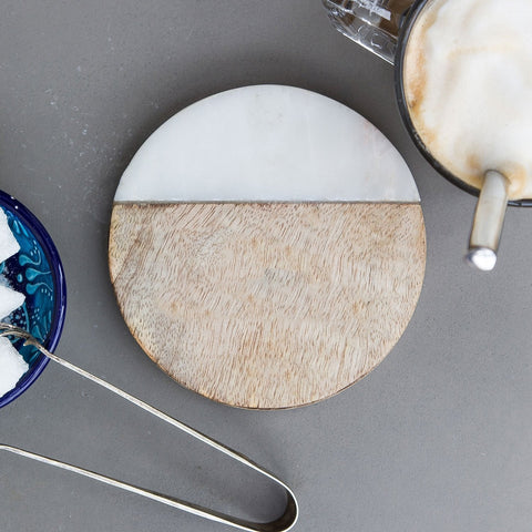 Personalised 'Birthday' White Marble Coffee/Tea Coaster Gift