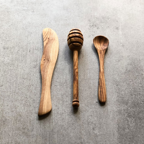 Olive Wood Breakfast Set
