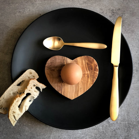 Olive Wood Heart Shape Egg Holder