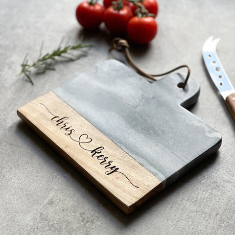 Personalised Couples Marble Cheese Board