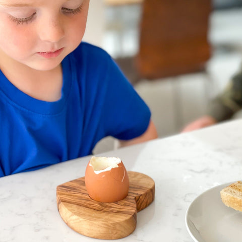 Olive Wood Heart Shape Egg Holder