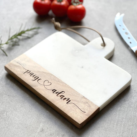 Personalised Couples Marble Cheese Board