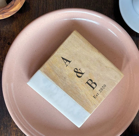 Personalised Initials Marble Coaster